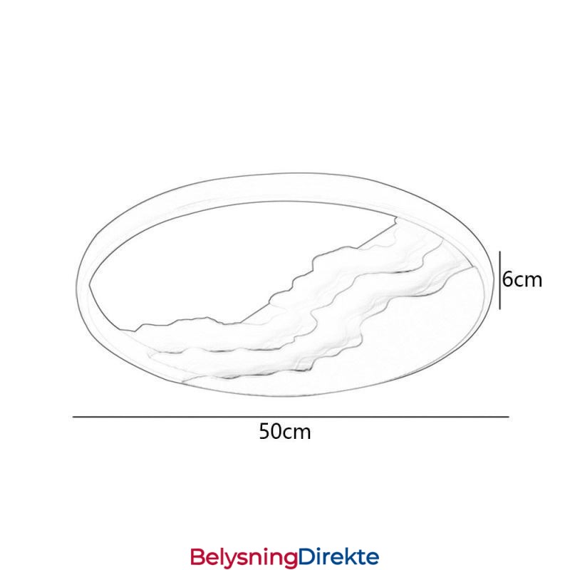 Rund, Innfelt, Unik, Bølgeformet Akryl Taklampe