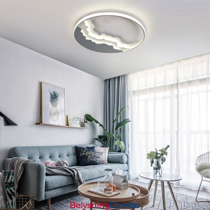 Rund, Innfelt, Unik, Bølgeformet Akryl Taklampe