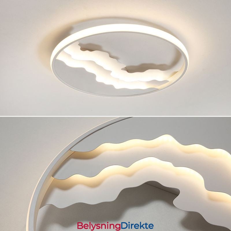 Rund, Innfelt, Unik, Bølgeformet Akryl Taklampe