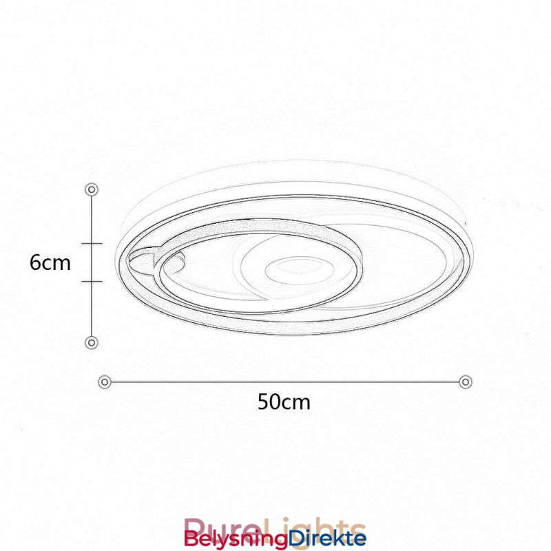 Overlappende Rund Innfelt Taklampe Moderne Akryllampe