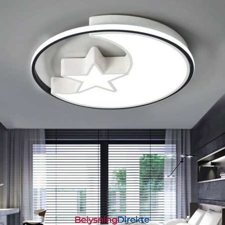 Måne- Og Stjernelampe I Innfelt Tak