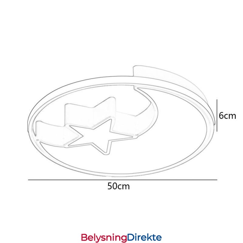 Måne- Og Stjernelampe I Innfelt Tak