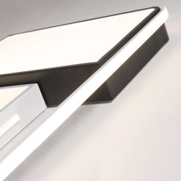 Moderne, Innfelt Taklampe I Akryl, Firkantet, Svart Og Hvit Lampe