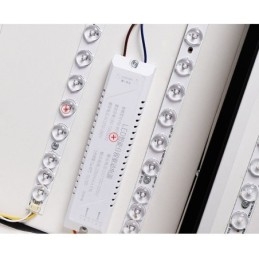 Moderne, Innfelt Taklampe I Akryl, Firkantet, Svart Og Hvit Lampe