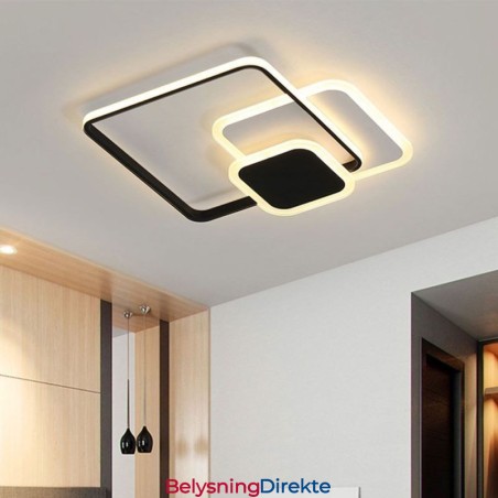 Dekorativ Taklampe Med Firkantede Rammer Og Innfelt Montering