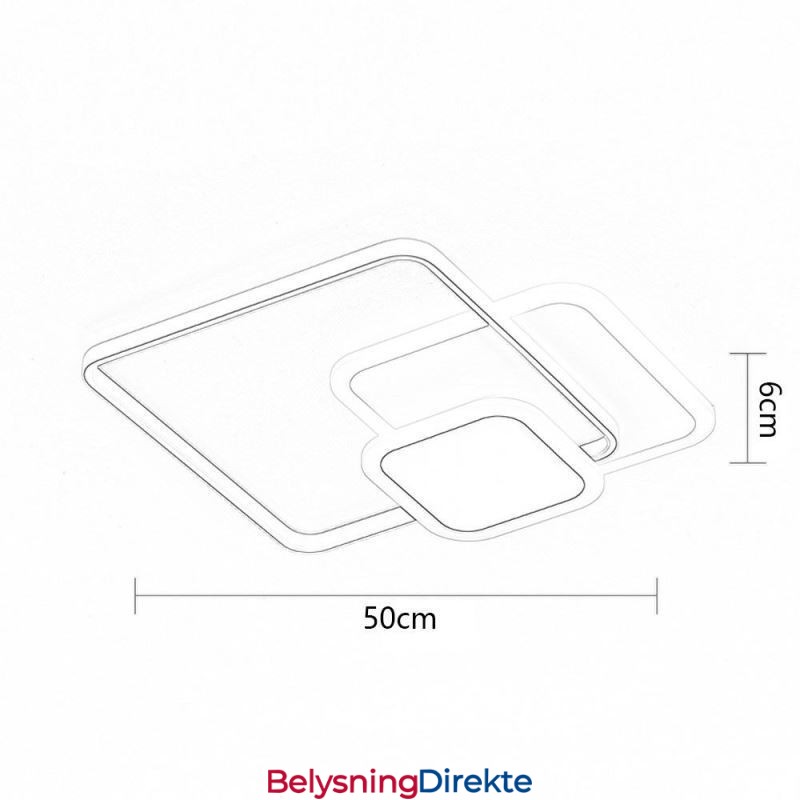 Dekorativ Taklampe Med Firkantede Rammer Og Innfelt Montering