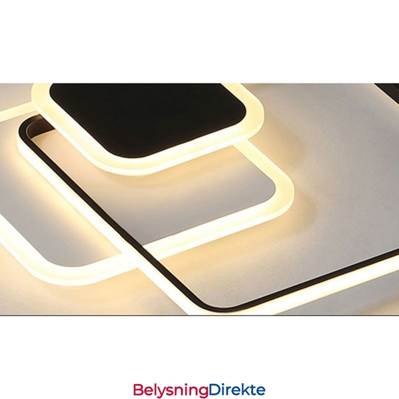 Dekorativ Taklampe Med Firkantede Rammer Og Innfelt Montering