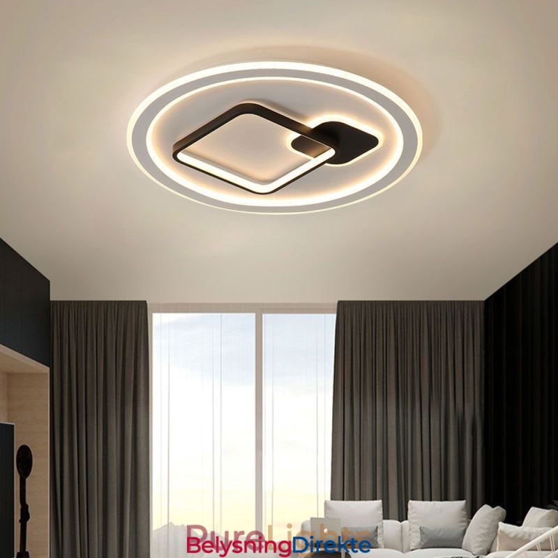 Moderne Minimalistisk Taklampe Rund Og Firkantet Innfelt Lampe