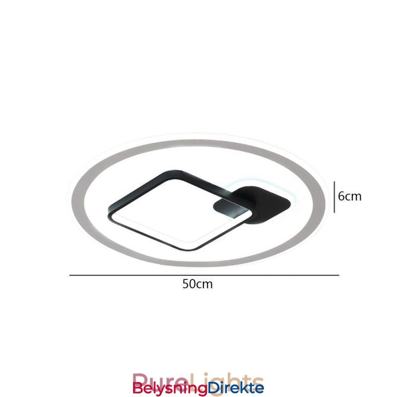 Moderne Minimalistisk Taklampe Rund Og Firkantet Innfelt Lampe