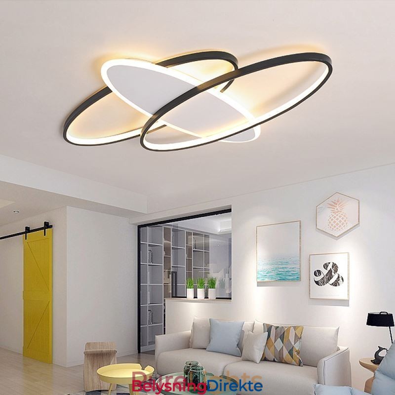 Moderne Oval Taklampe I Akryl, Innfelt