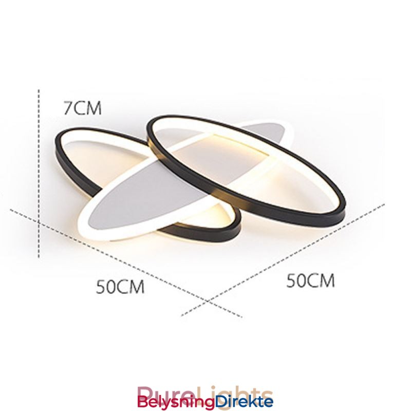 Moderne Oval Taklampe I Akryl, Innfelt