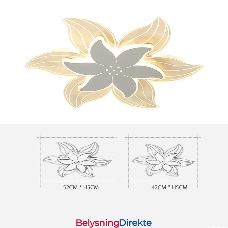 Elegant Blomsterlampe Med Innfelt Takmontering Unik Dekorativ Belysning