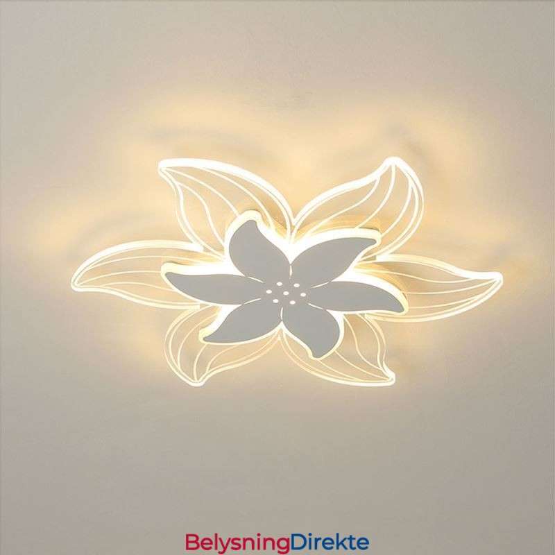 Elegant Blomsterlampe Med Innfelt Takmontering Unik Dekorativ Belysning