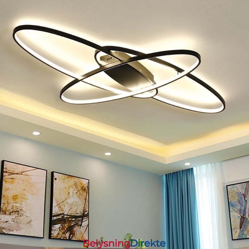 Moderne Oval Innfelt Taklampe I Akryl, Dekorativ Lampe