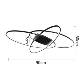 Moderne Oval Innfelt Taklampe I Akryl, Dekorativ Lampe