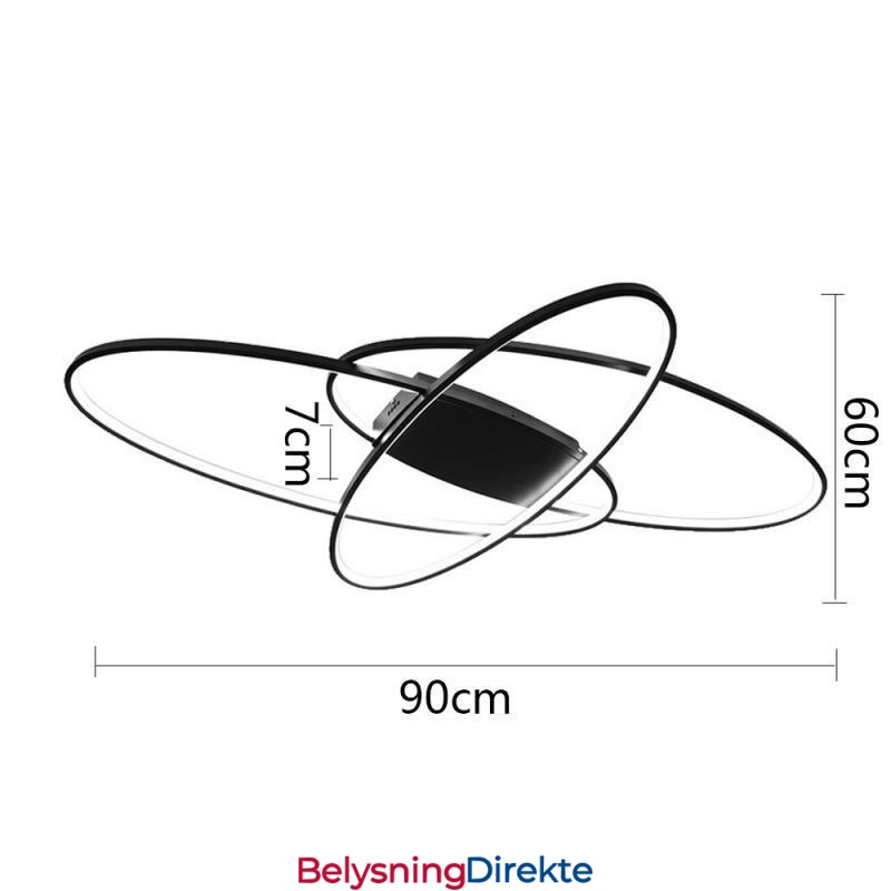 Moderne Oval Innfelt Taklampe I Akryl, Dekorativ Lampe