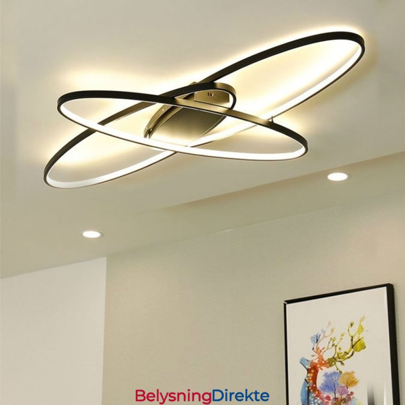 Moderne Oval Innfelt Taklampe I Akryl, Dekorativ Lampe