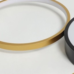 Rings Innfelt Taklampe Unik Svart + Gull Lampeskjermbelysning