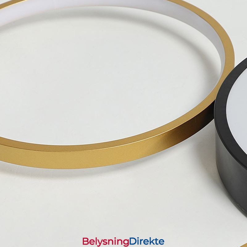 Rings Innfelt Taklampe Unik Svart + Gull Lampeskjermbelysning