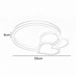 Moderne Akryl, Innfelt, Gullfarget, Dobbelthjertetaklampe