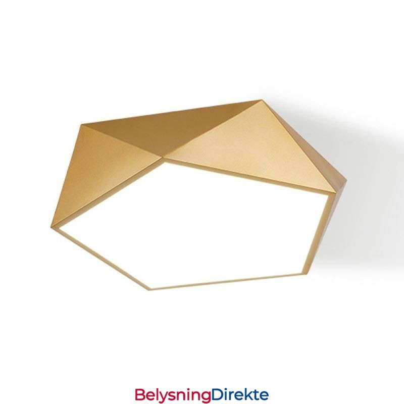 Gull Geometrisk Innfelt Akryl Taklampe