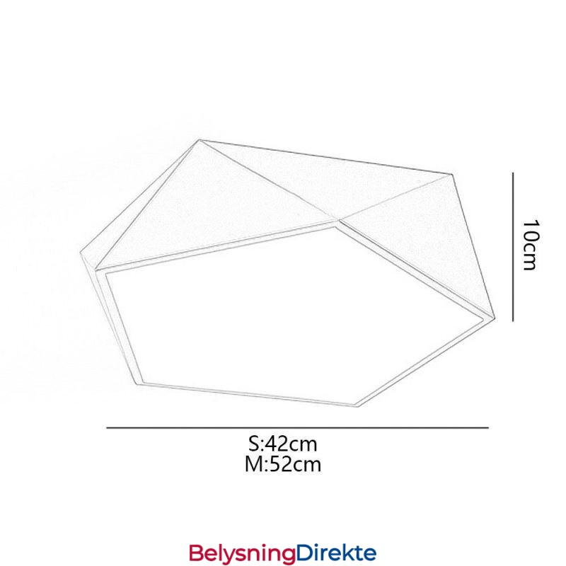 Gull Geometrisk Innfelt Akryl Taklampe