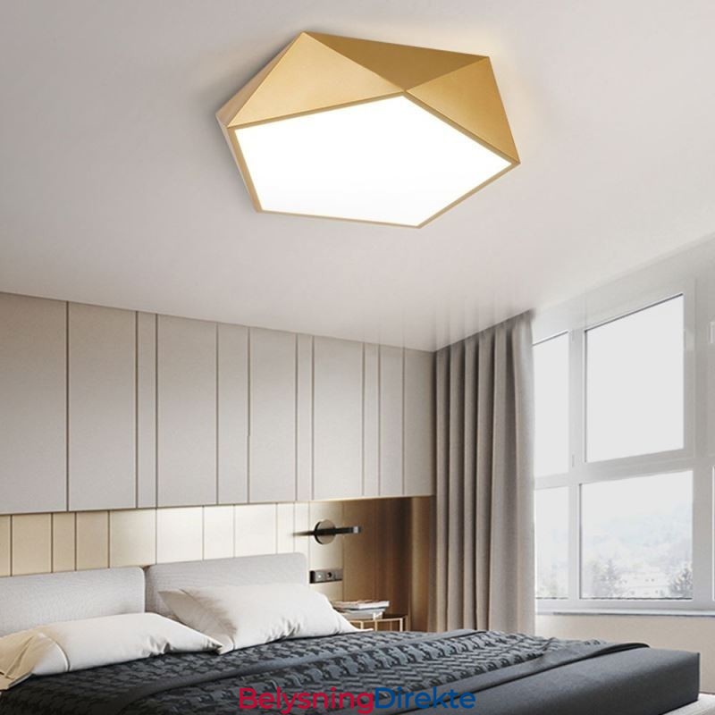 Gull Geometrisk Innfelt Akryl Taklampe