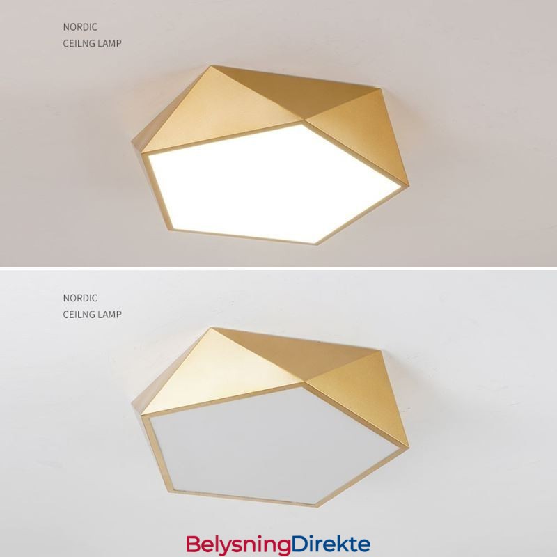 Gull Geometrisk Innfelt Akryl Taklampe