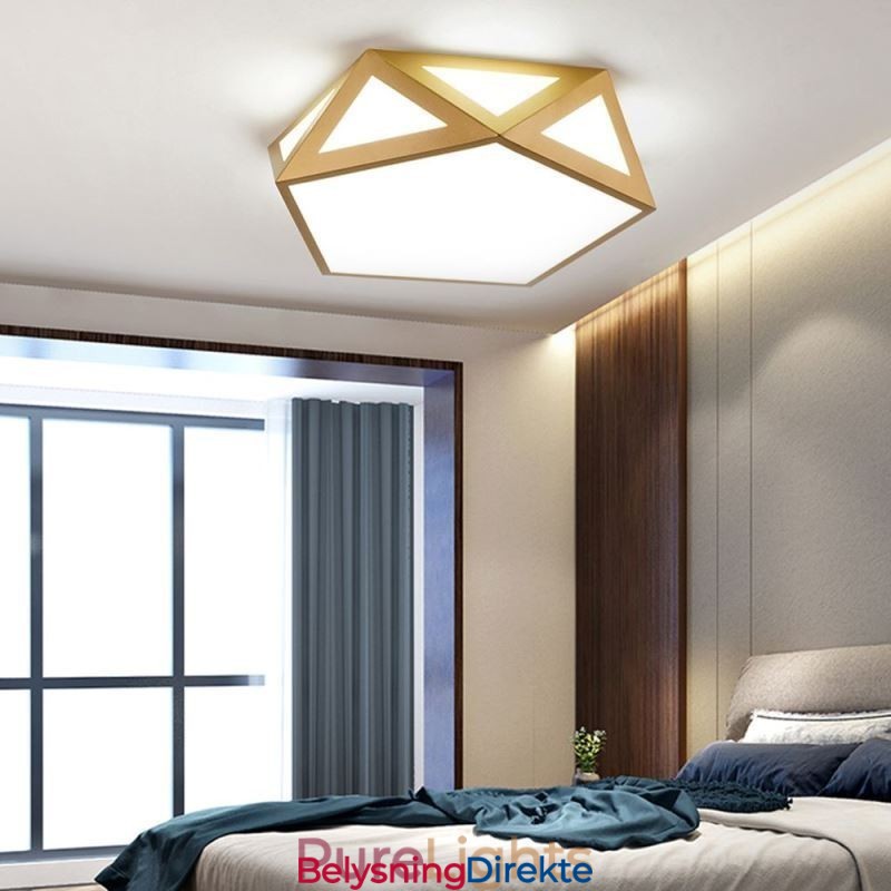 Gull Geometrisk Innfelt Akryl Taklampe