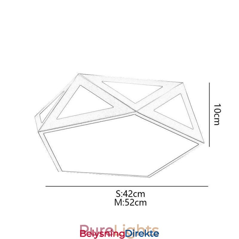 Gull Geometrisk Innfelt Akryl Taklampe