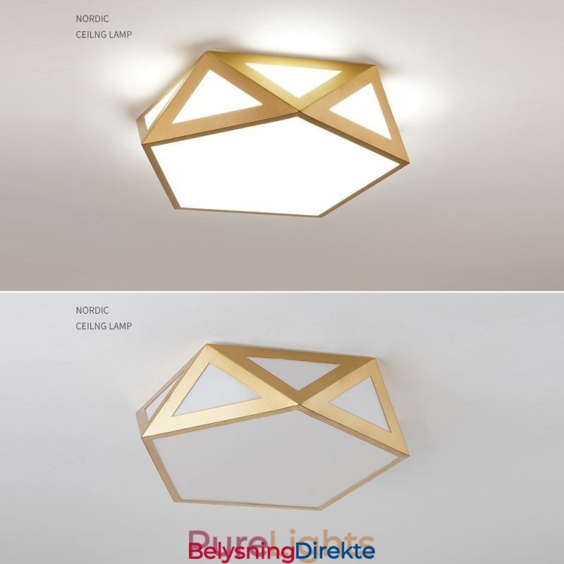 Gull Geometrisk Innfelt Akryl Taklampe