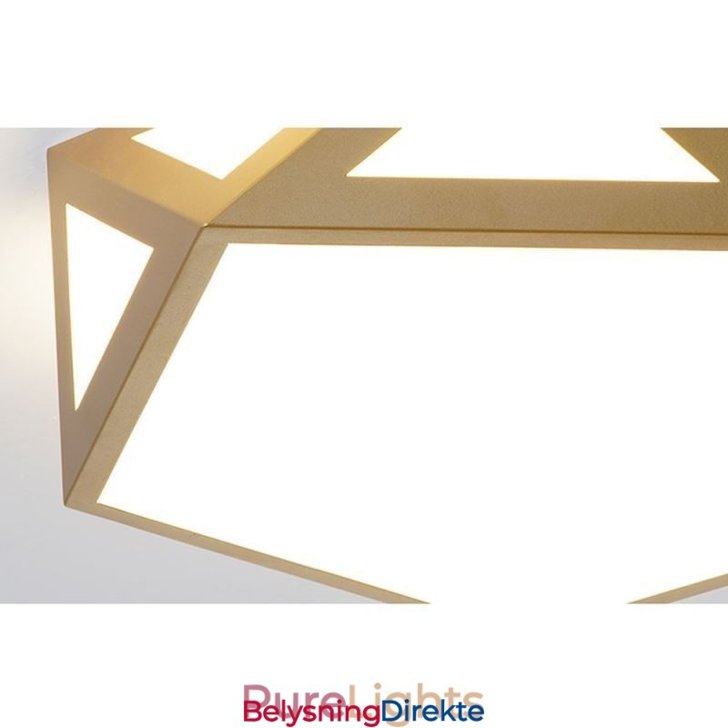 Gull Geometrisk Innfelt Akryl Taklampe