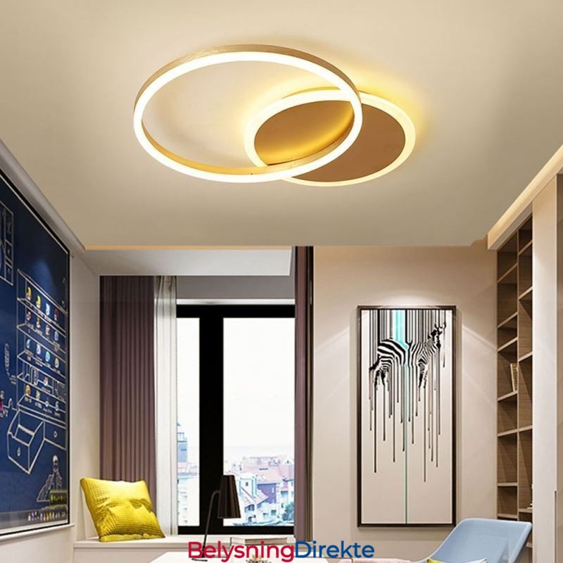 Moderne, Innfelt, Rund, Gullfarget Taklampe