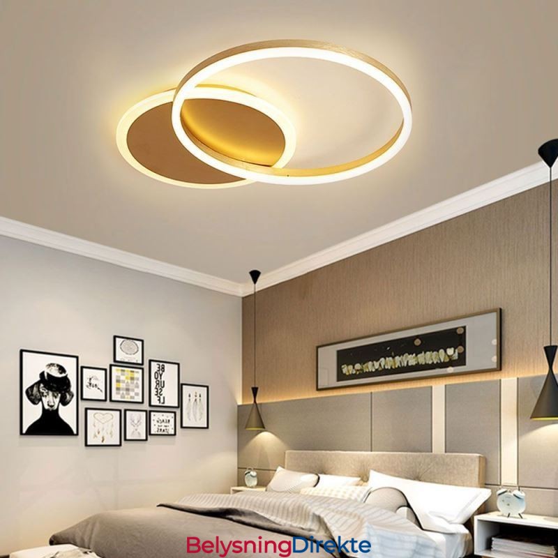 Moderne, Innfelt, Rund, Gullfarget Taklampe