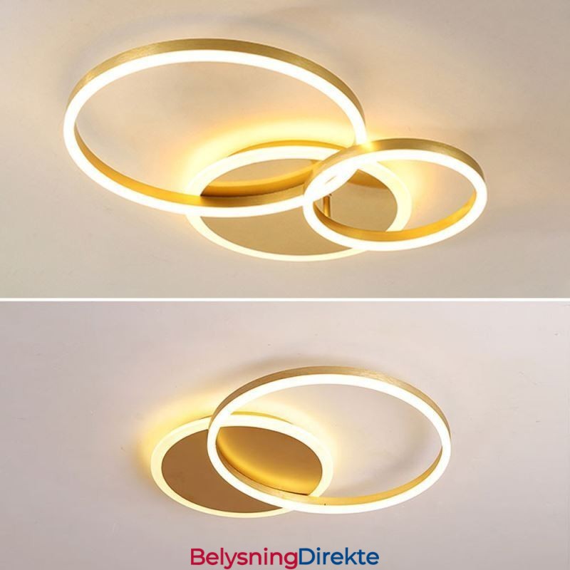 Moderne, Innfelt, Rund, Gullfarget Taklampe