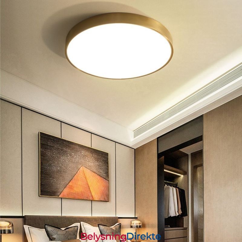 Rund, Innfelt, Moderne, Gyllen Akryl Taklampe