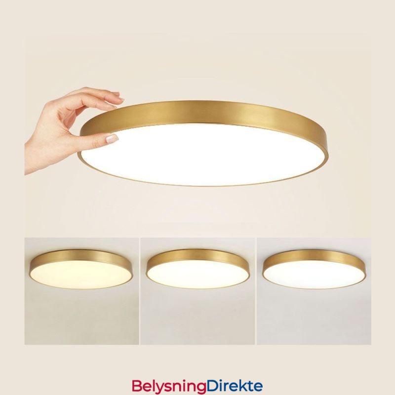 Rund, Innfelt, Moderne, Gyllen Akryl Taklampe