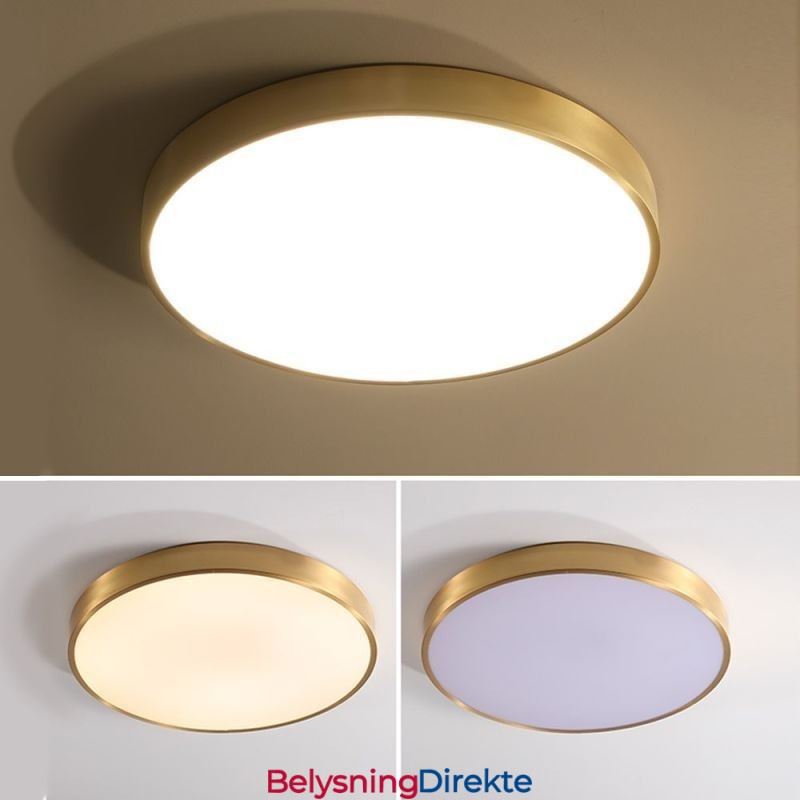 Rund, Innfelt, Moderne, Gyllen Akryl Taklampe