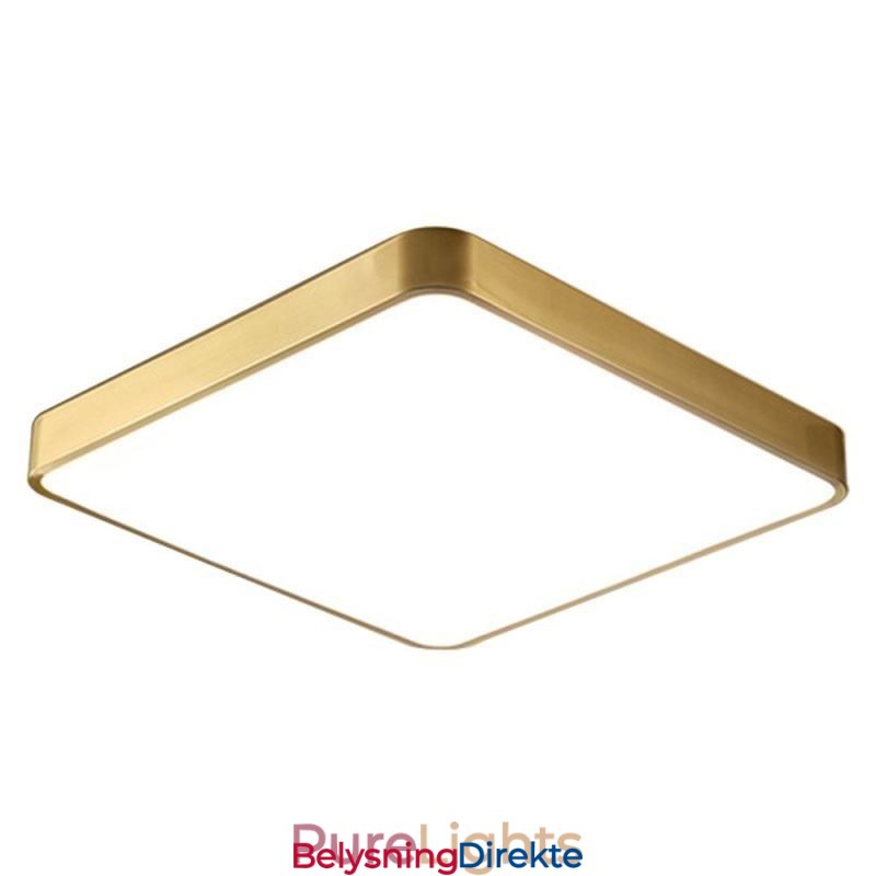 Minimalistisk Akryl Firkantet Gullfarget Taklampe I Innfelt Form