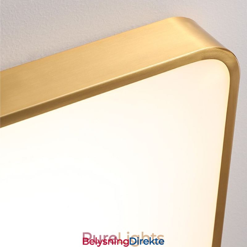 Minimalistisk Akryl Firkantet Gullfarget Taklampe I Innfelt Form