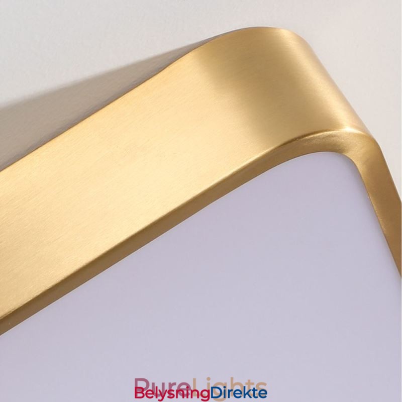 Minimalistisk Akryl Firkantet Gullfarget Taklampe I Innfelt Form