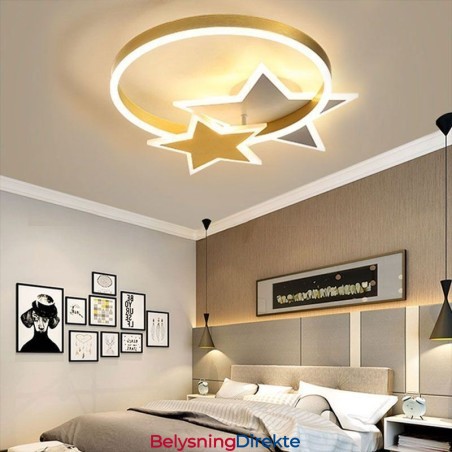 Stjerne Innfelt Taklampe I Akryl Med Dobbel Stjernelampe