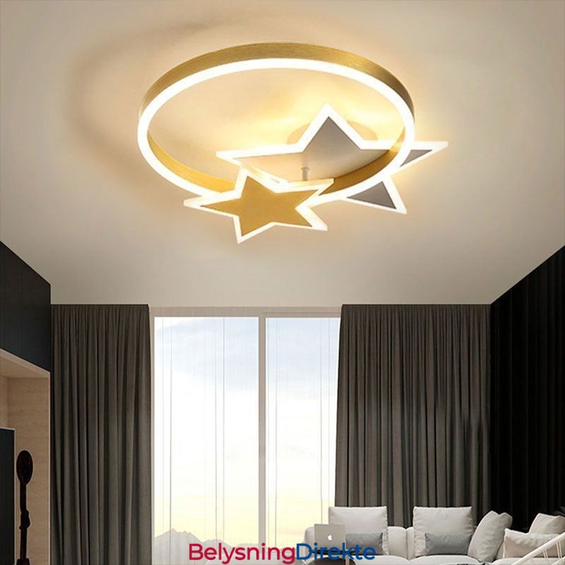 Stjerne Innfelt Taklampe I Akryl Med Dobbel Stjernelampe