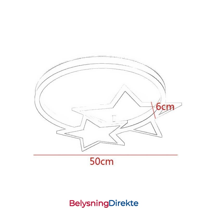 Stjerne Innfelt Taklampe I Akryl Med Dobbel Stjernelampe