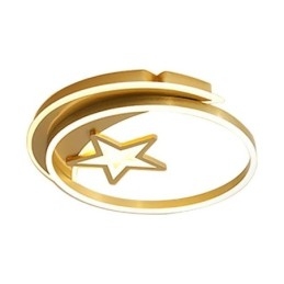 Månestjerne Innfelt Taklampe I Gullfarget Akryl