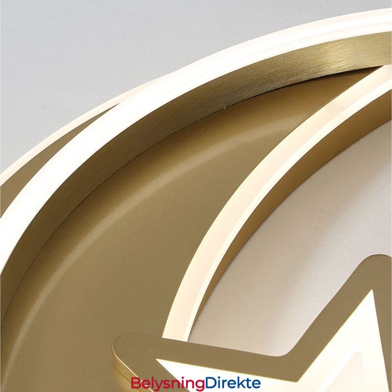 Månestjerne Innfelt Taklampe I Gullfarget Akryl