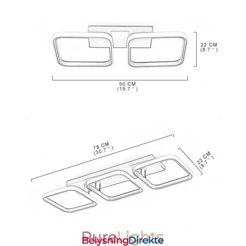 Moderne Minimalistisk Innfelt Akryl Firkantet Ramme Taklampe