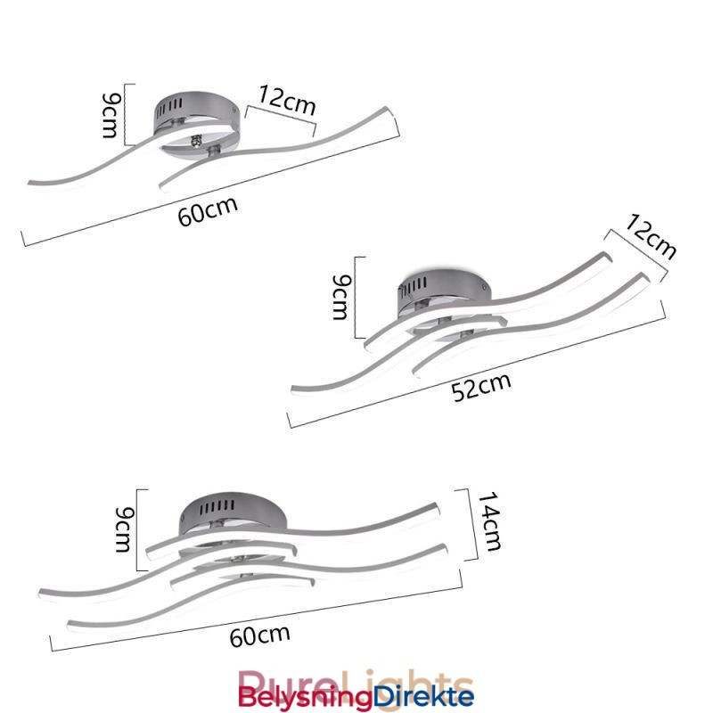 Moderne, Enkel, Innfelt Akrylbølgeformet Taklampe