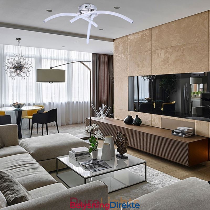 Enkel, Innfelt, Bueformet Akrylkryss-Taklampe