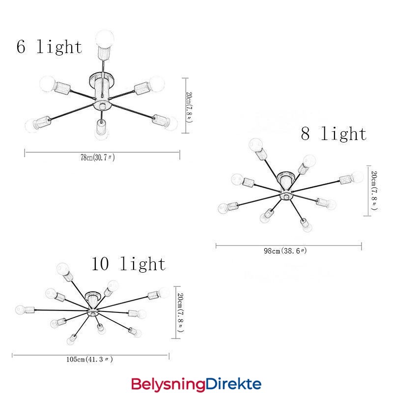 Moderne Magic Beans Innfelt Lysekrone Med Gren I Tre